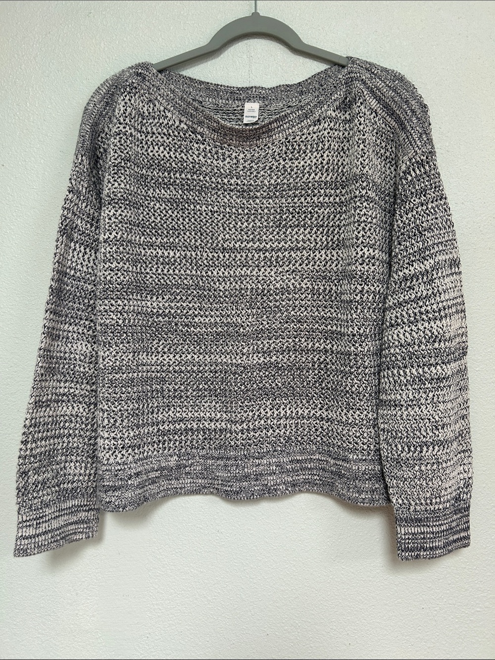Old Navy Marled Crewneck Sweater in Navy and White